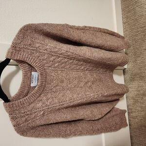 Cozy Mauve Cable Knit Sweater
